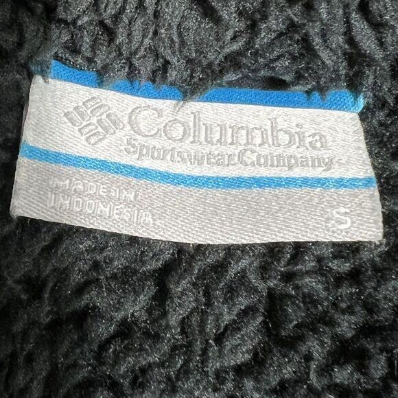 Columbia Fleece Full Zip Jacket Womens SM Black Embroidered Teddy Sherpa Sweater - Picture 6 of 7